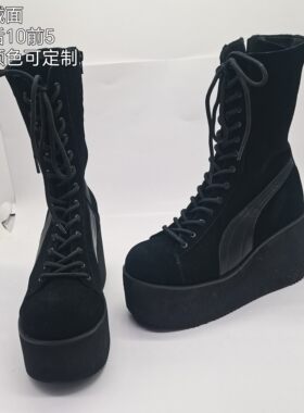 小码鞋黑色牛反绒运动鞋韩风