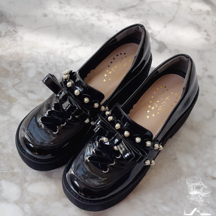 antaina新款 珍珠蝴蝶结玛丽珍可爱甜美日系2305 松糕厚底鞋