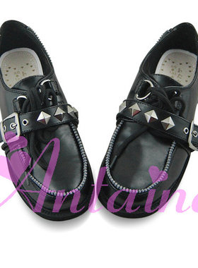 antaina潮流哥特风金属配饰厚底乐福鞋2024春季新款圆头单鞋9809