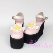 antaina店主实拍春季 日系卡通星星天使翅膀6999 厚底鞋 单鞋 松糕鞋