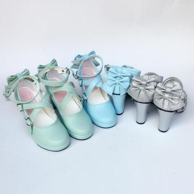 高跟鞋蝴蝶结交叉带可定制多色