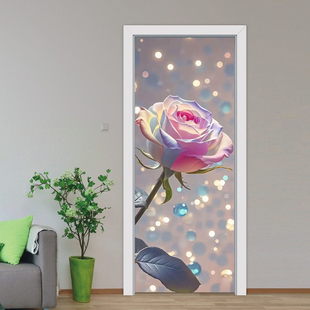 饰贴膜墙贴画q267 定制门贴纸整张木门翻新自粘卧室门厨房玻璃门装