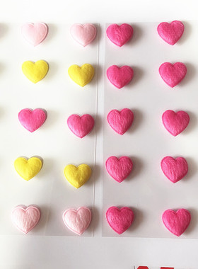 无纺布粘贴 爱心立体贴 立体贴 彩色桃心贴 HEART LOVE