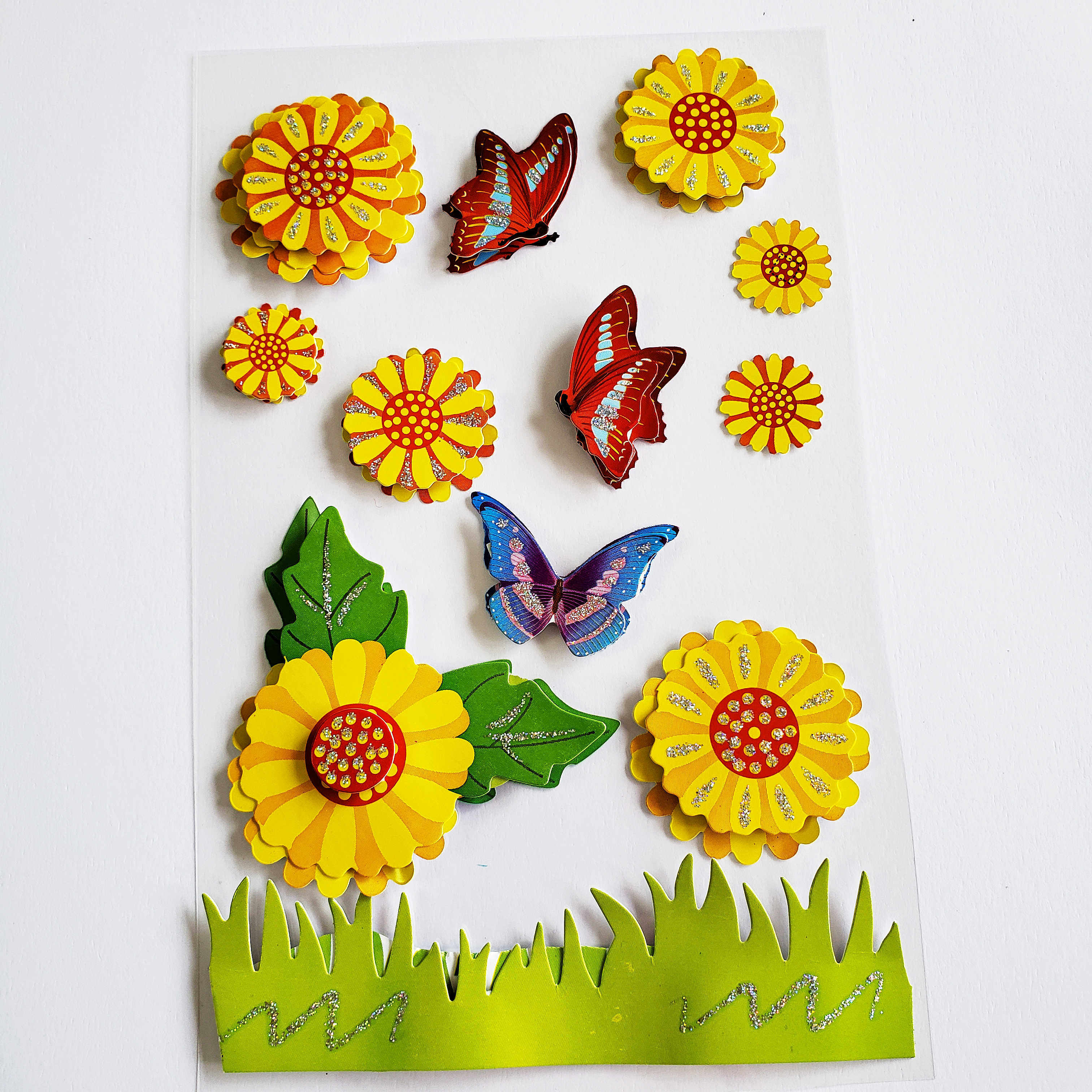 向日葵贴纸 立体贴纸 照片装饰贴画 儿童小贴画 卡通花朵 太阳花
