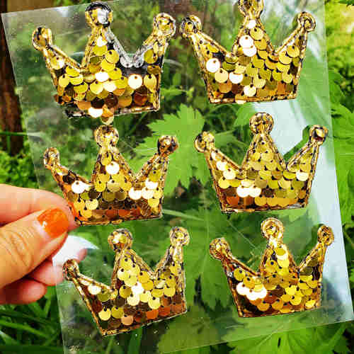 皇冠贴纸 金色皇冠 贴画 银色 皇冠 贴贴纸 小贴画 粘贴 皇冠