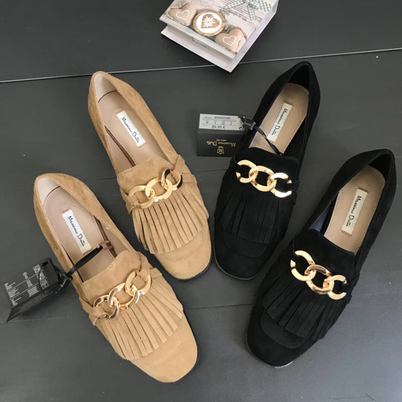 新品女鞋 流苏莫卡辛鞋英伦风单鞋 羊皮平底休闲乐福鞋