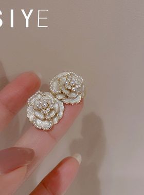 】| 白色复古耳夹蚊香小众无耳洞【珍珠法式耳环耳钉山茶花恋人盘