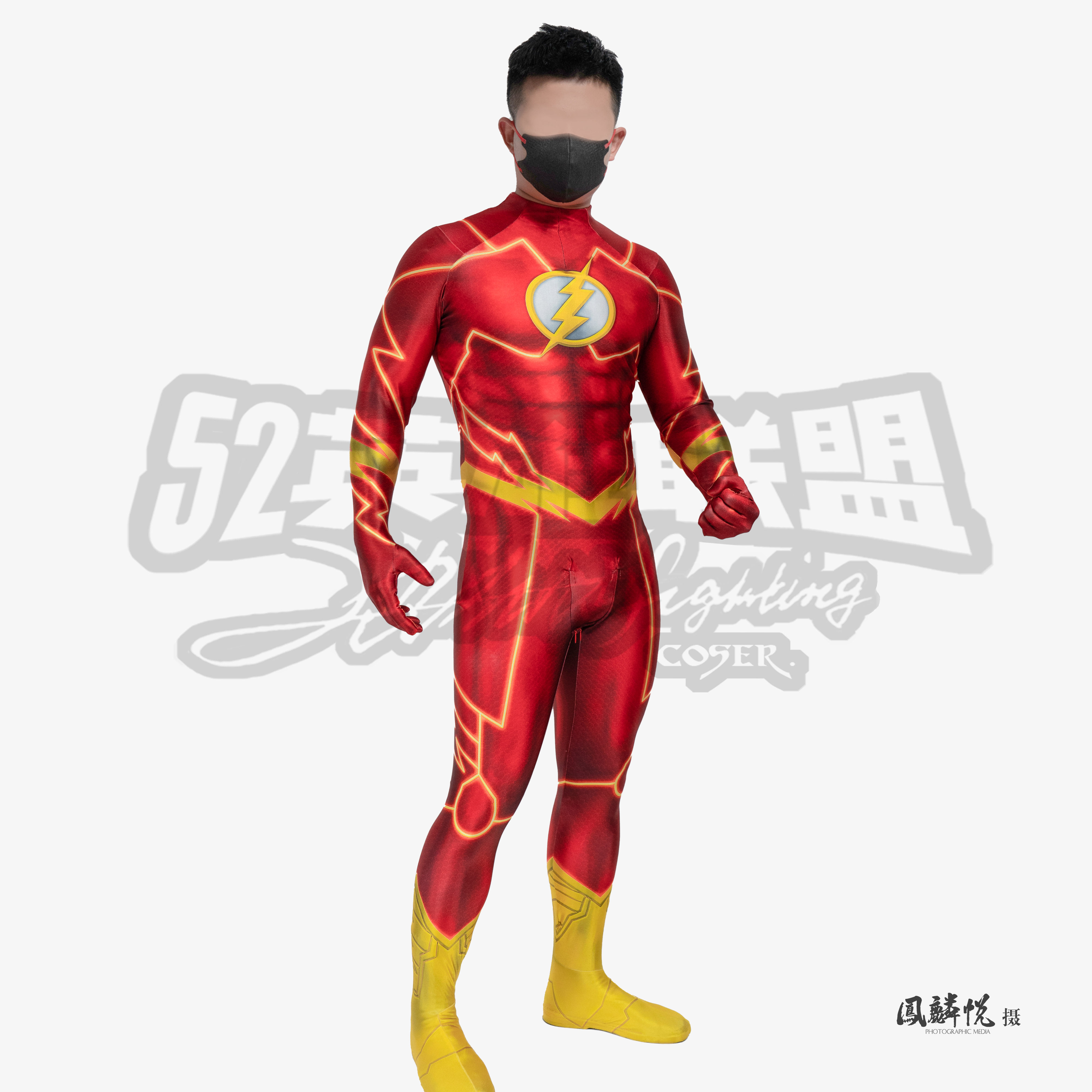红色闪电侠cosplay紧身衣 舞台zentai表演 52英雄联盟 量身定制