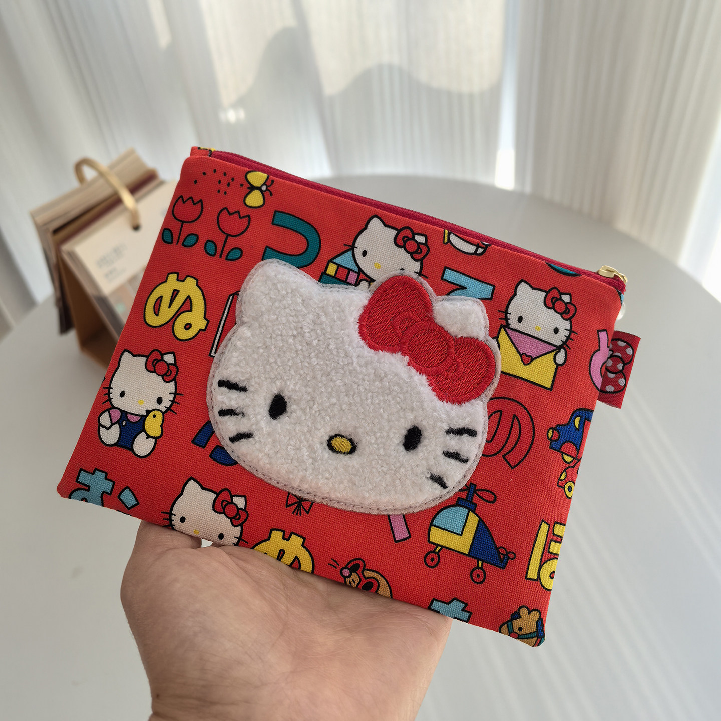 手工布艺Kitty猫可爱卡通拉链包零钱包化妆包手拿包月事包姨妈包