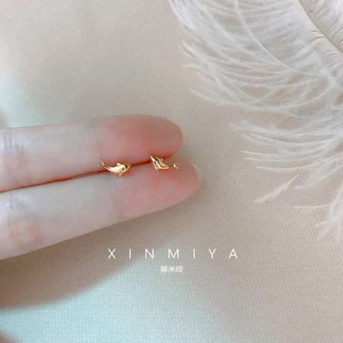 独特设计小鲸鱼耳钉耳环小众迷你