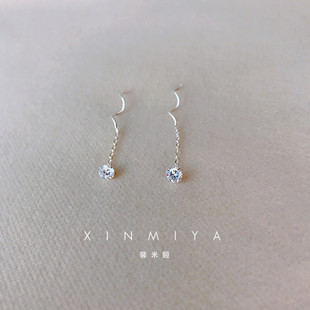 春季 潮耳环简约气质耳钉女学生养耳防过敏 S925纯银耳线2026年新款