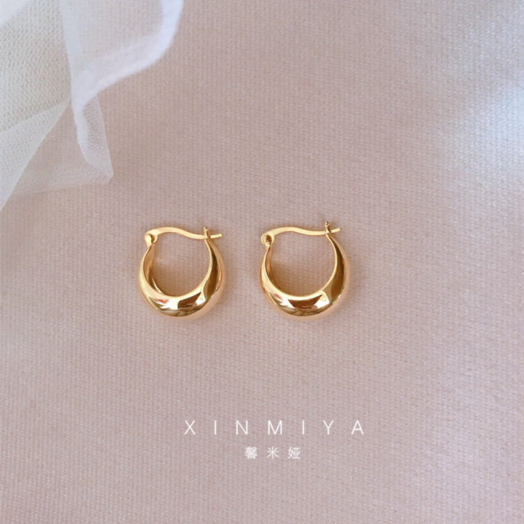 馨米娅法式冷淡风轻奢金属耳环女