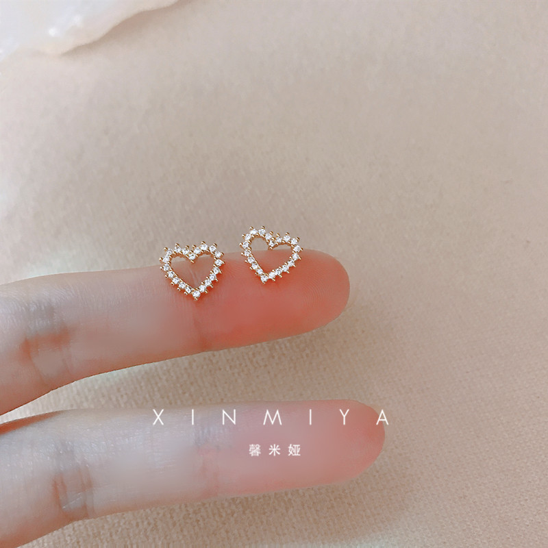 馨米娅纯银镀金耳针日韩女