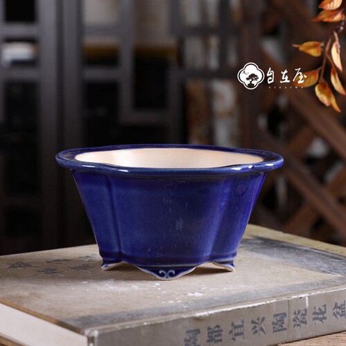 自在石湾釉盆紫砂透气