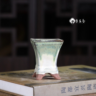 F474 满36元 小四方高盆 釉盆 包邮 自在屋