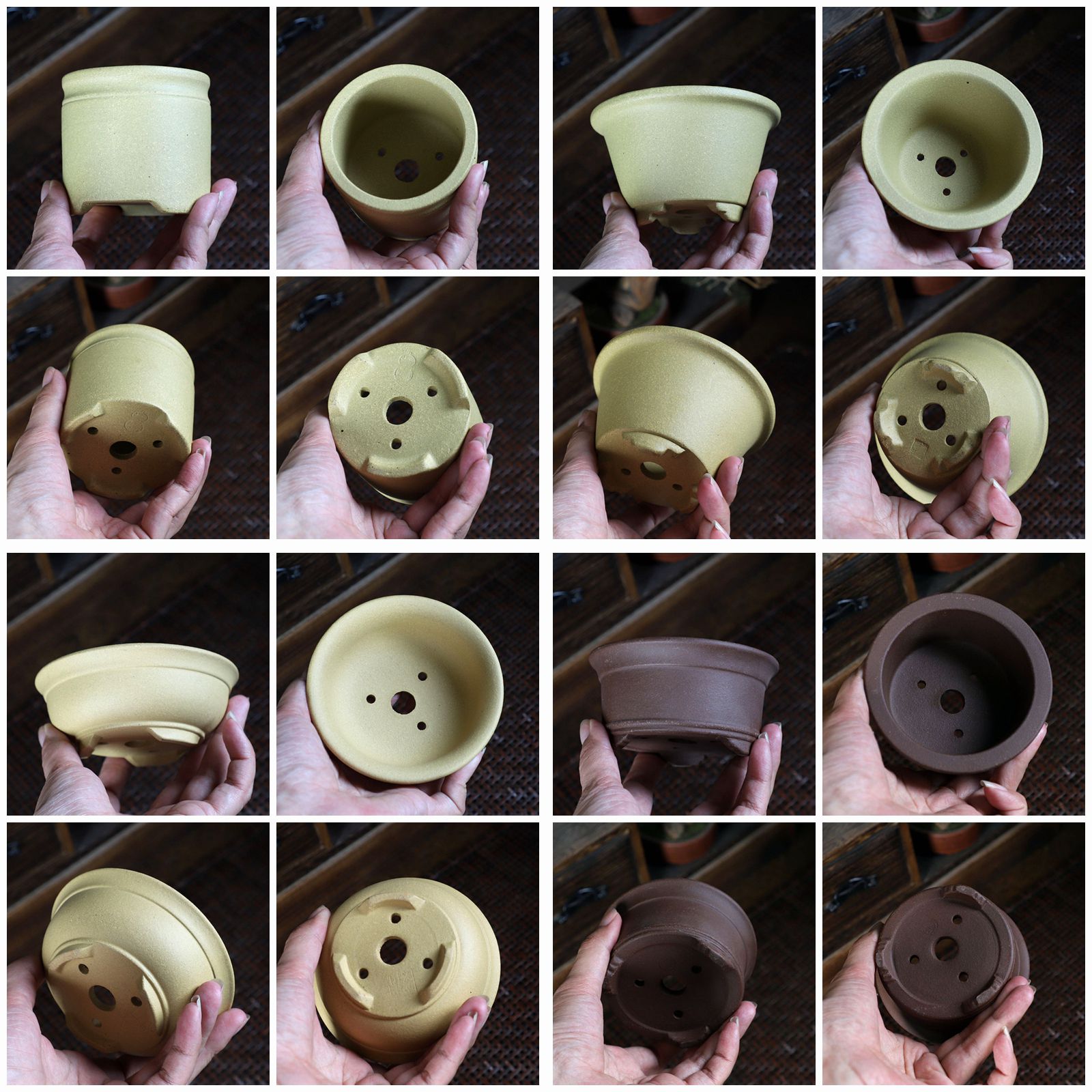 自在屋精选紫砂花盆GL精选4款微型花盆 绿植盆景 掌中宝 小品