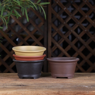 精品紫砂小花盆 绿植多肉植物盆景盆栽盆 松柏竹子枫树 双线圆口