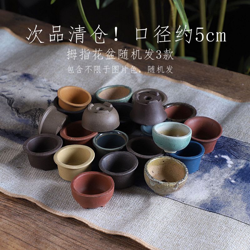 瑕疵清仓 拇指盆 约5cm 随机发  12个一组 迷你花盆