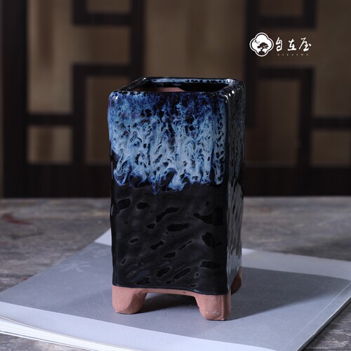 高脚四方签筒特价釉盆包邮