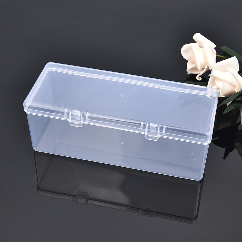 透明PP塑料包装盒长方形双卡扣配件盒电子五金零件收纳盒
