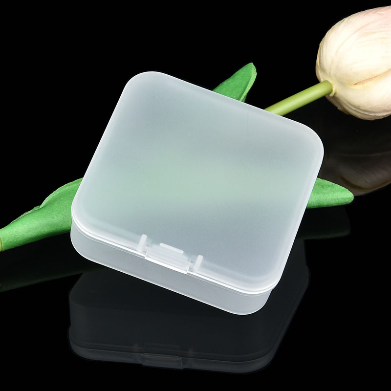 磨砂耳塞盒正方形PP塑料盒65x65x20迷你小盒子芯片零件产品包装盒