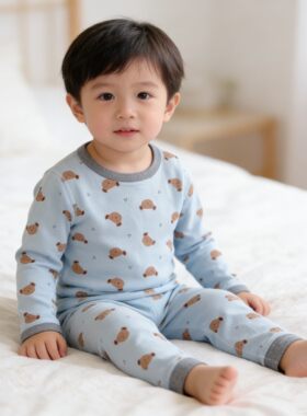 子印无骨宝宝秋衣套装春秋纯棉婴儿内衣儿童男童棉毛衫全棉秋裤