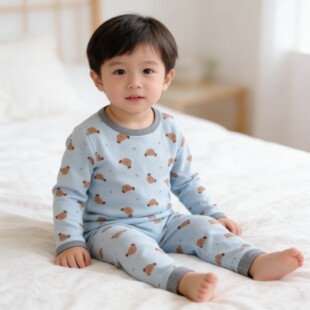 子印无骨宝宝秋衣套装春秋纯棉婴儿内衣儿童男童棉毛衫全棉秋裤