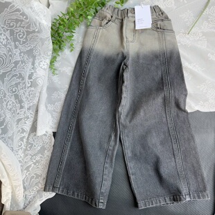 设计部落童装春装儿童洋气纯棉牛仔裤洋气潮童男童女童阔腿裤