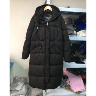 2K+小燥系列 外贸冬季女装加长超厚棉服女士加厚长款连帽棉衣大码