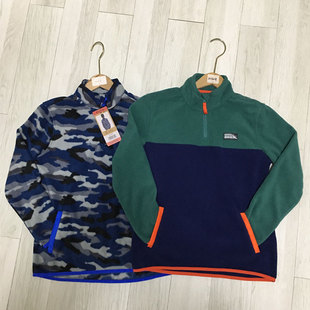 E系列外贸春秋户外中大童半开衫 高领摇粒绒运动卫衣外套 卫衣童装