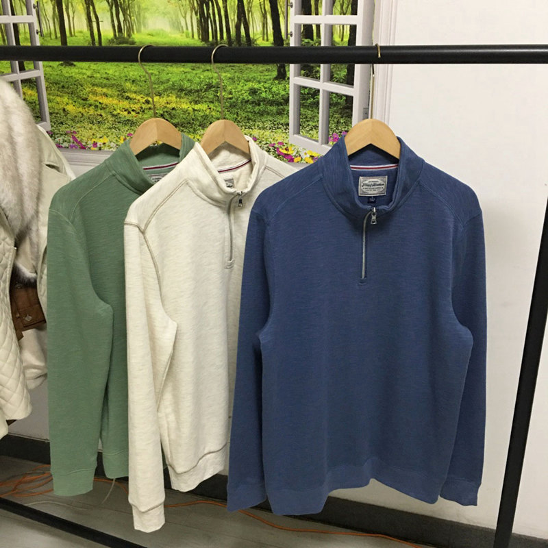 外贸春秋男装半开衫卫衣