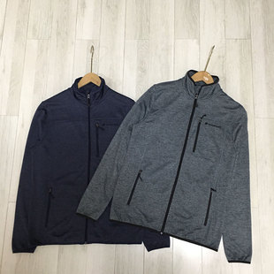 外贸北欧户外春秋男装立领卫衣开衫男款休闲运动薄绒外套有加大码
