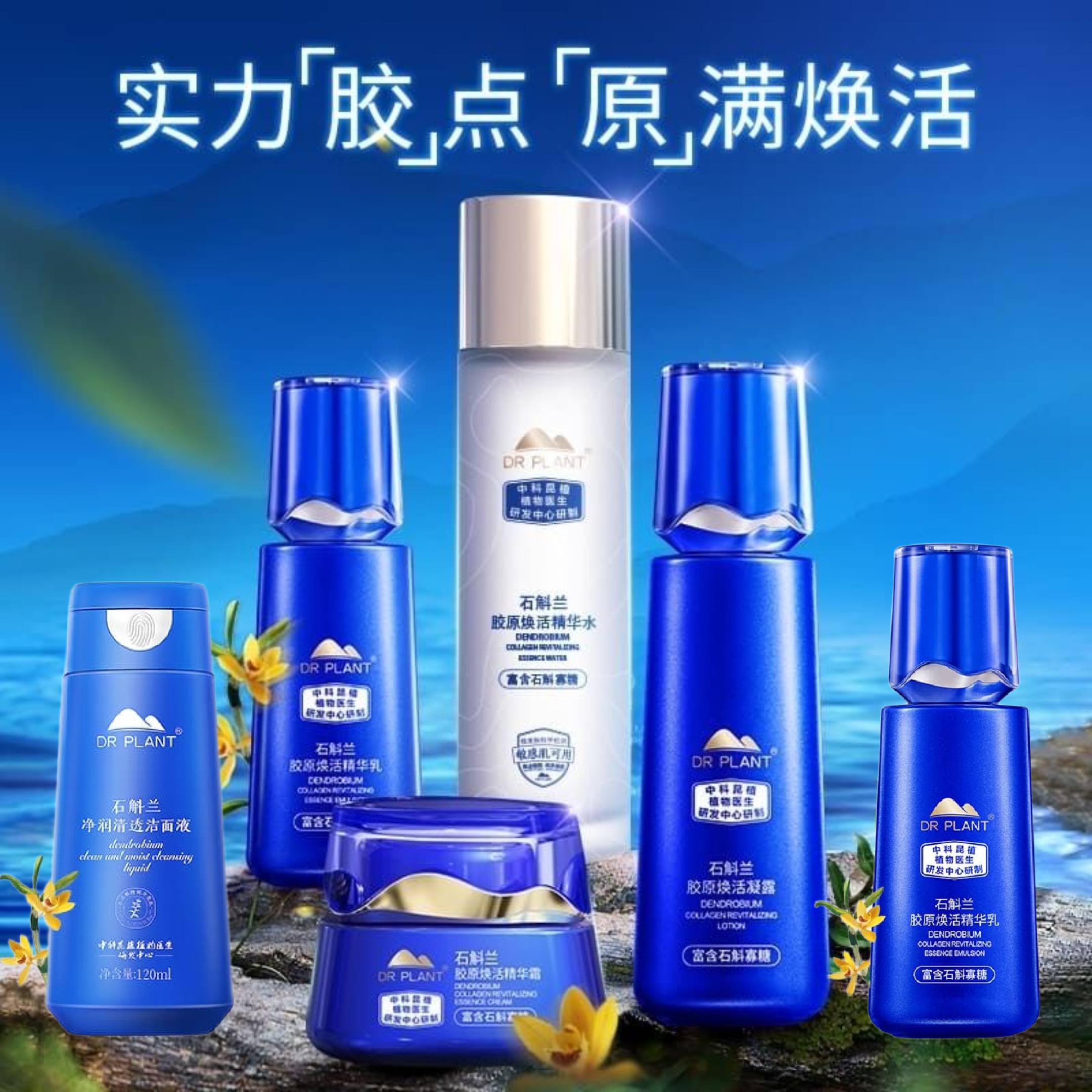 植物医生新款石斛兰胶原焕活套装抗皱补水护肤保湿提拉紧致水乳霜