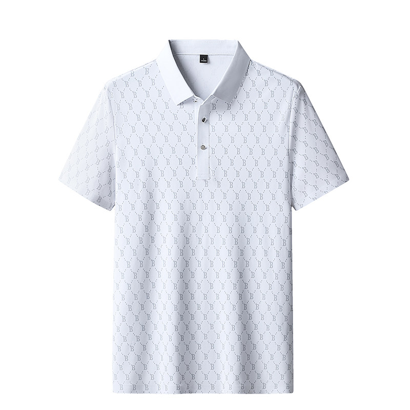 夏季B字母高品质冰丝无痕锦纶T恤男Polo衫男上衣公版翻领T999-P35,男装Polo衫,星座1403B