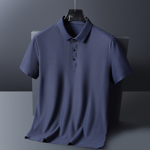 夏季高品质冰丝无痕锦纶冰丝T恤男Polo衫纯色翻领上衣T777-P40图片
