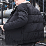 冬季男士外套毛领棉衣修身潮流保暖休闲棉服翻领短款棉袄828-P70，男装棉衣，星座1403B