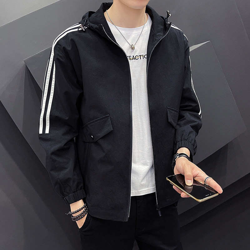 春秋季男士连帽外套夹克衫青春休闲潮流男装上衣帅气宽松863-P48,男装夹克,星座1403B