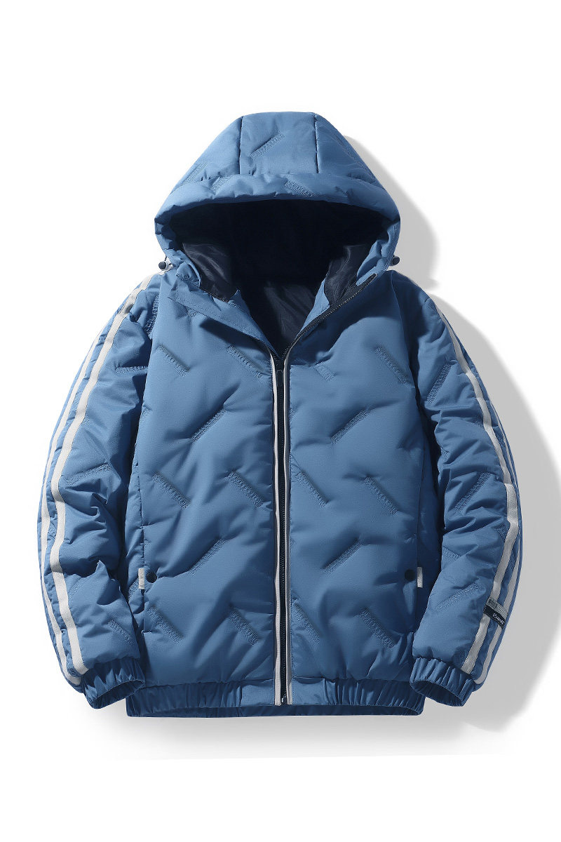 新款棉衣男潮牌棉服学生棉袄两条杠青年连帽棉衣9901-P55,男装棉衣,星座1403B