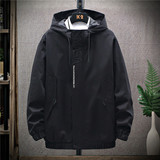 秋季新款男士字母刺绣连帽休闲夹克外套JK802-P43M-7XL大码元，男装夹克，星座1403B