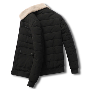 冬季男士羊羔绒翻领棉衣短款外套修身羽绒棉服加厚棉衣827-P65，男装棉衣，星座1403B