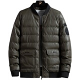 冬季男士棉衣短款外套修身羽绒棉服棒球领加厚PU皮棉衣826-P75，男装棉衣，星座1403B
