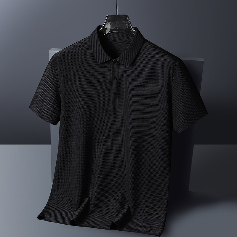 夏季高品质冰丝无痕锦纶冰丝T恤男Polo衫纯色翻领上衣T777-P40,男装Polo衫,星座1403B