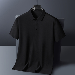 夏季高品质冰丝无痕锦纶冰丝T恤男Polo衫纯色翻领上衣T777-P40图片