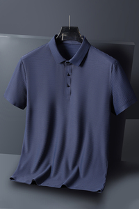 夏季高品质冰丝无痕锦纶冰丝T恤男Polo衫纯色翻领上衣T777-P40图片
