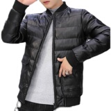 冬季男士棉衣短款外套修身羽绒棉服棒球领加厚PU皮棉衣826-P75，男装棉衣，星座1403B