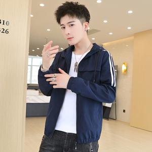 主推男士三条杠连帽春秋潮流休闲夹克男外套 JK890-P28青年图片