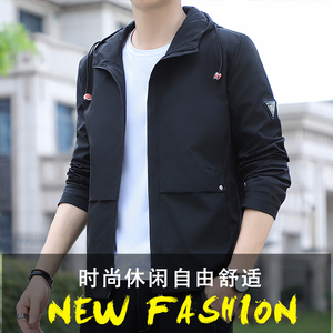 秋季新品男士外套连帽休闲夹克大码上衣M-8XLJK86-P45大码元图片