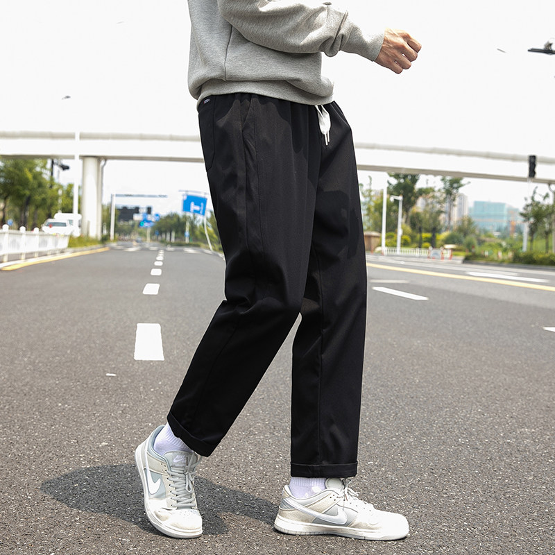 2023秋季新款男士休闲韩版宽松潮流松紧腰直筒裤百搭裤子K017-P25,男装休闲裤,星座1403B