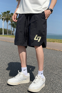 夏季薄款潮流男士青年沙滩裤网红ins休闲刺绣短裤松紧腰DK101-P23图片