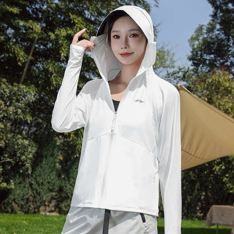 锦纶原纱防晒衣夏季黑胶帽檐UPF100+防紫外线冰感防晒服F067-P35,女装防晒衣,星座1403A